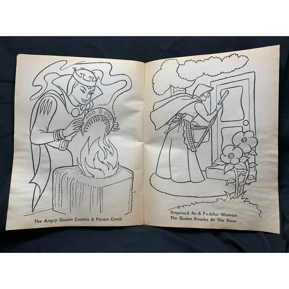Vintage 1975 Snow White Seven Dwarfs Giant Coloring Book Playmore Unused Rare